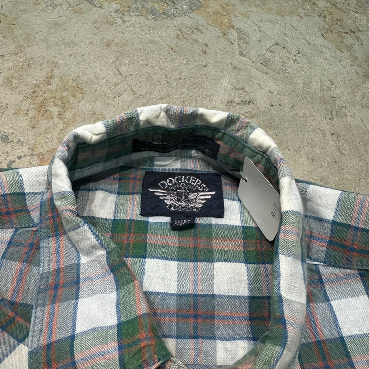 旧衣服DOCKERS/ DOCKERS/重制/扣式短袖衬衫/格子图案/尺寸L