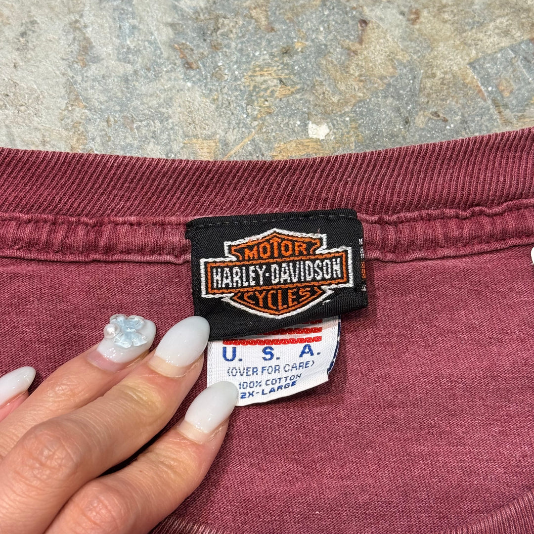 Used clothing Made in USA Harley-Davidson/Harley-Davidson/Printed T-shirt/Size 2XL