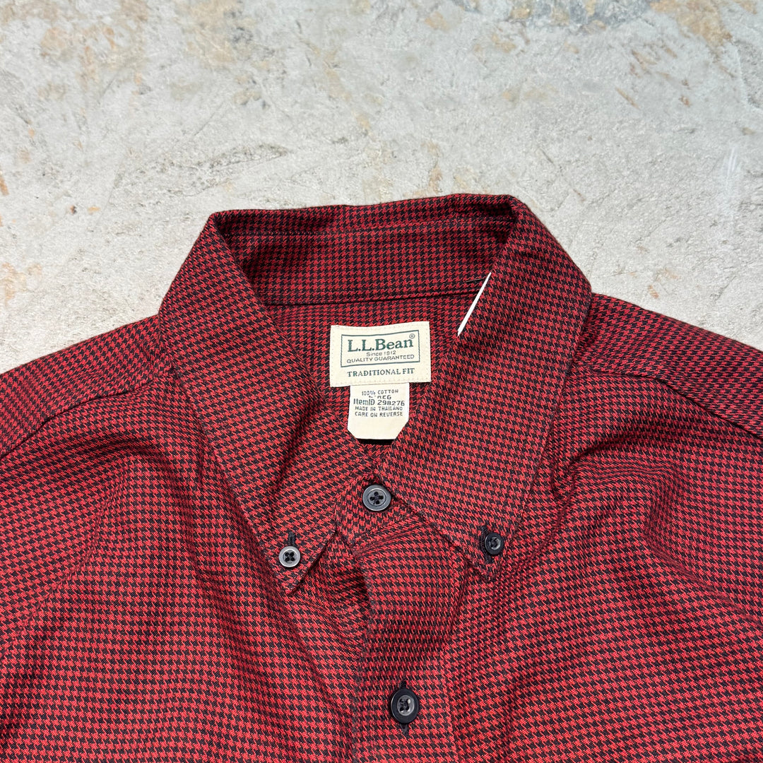 古着 L.L.Bean/ エルエルビーン/ ボタンダウン長袖シャツ/ 千鳥柄/ サイズL