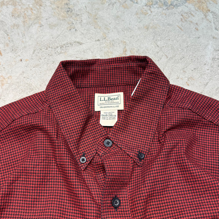 古着 L.L.Bean/ エルエルビーン/ ボタンダウン長袖シャツ/ 千鳥柄/ サイズL