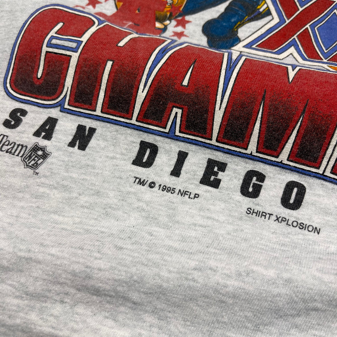 #4586 古着 90's fruit of the loom/short sleeve print t-shirt Tee/半袖プリントTシャツ/シングルステッチ/NFL/Super Bowl XXIX/USA製/サイズXL