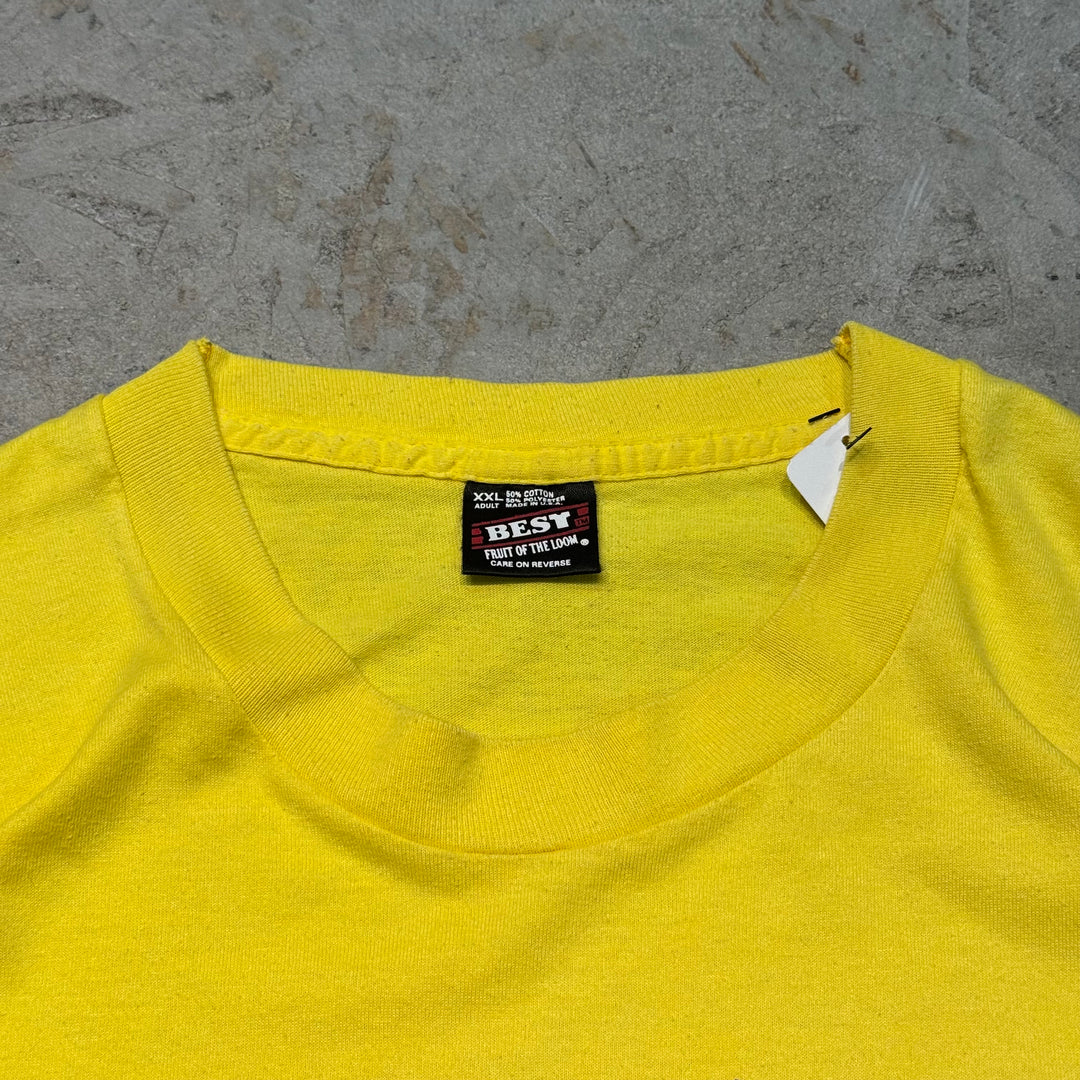 Used clothing Made in USA 90's FRUIT OF THE LOOM/ Fruit of the Room/ Printed T-shirt/ Single stitch/ Size XXL