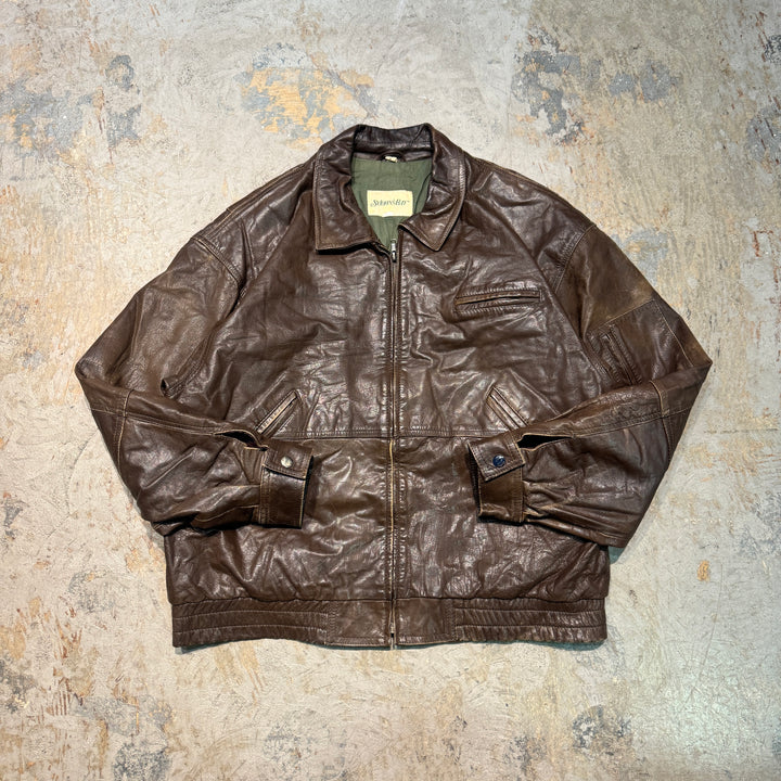 古着 ST JOHN'S BAY/セントジョンズベイ/本革ジップアップレザージャケット /サイズM