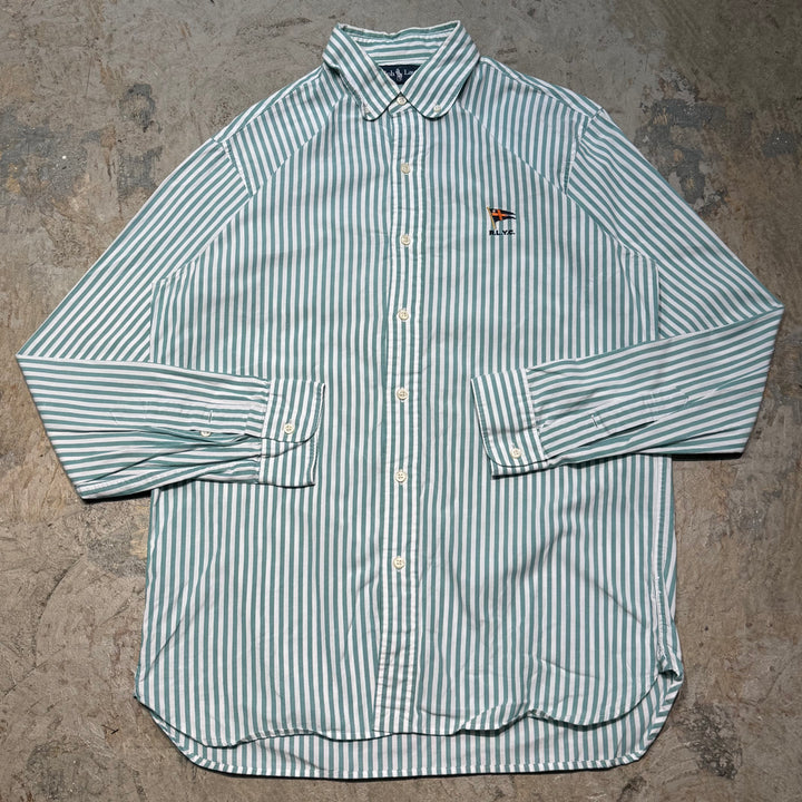 古着 POLO by Ralph Lauren/ ラルフ ローレン/ ボタンダウン長袖シャツ/ ストライプ柄/ サイズM