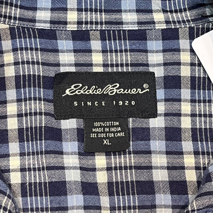 古着 EDDIE BAUER/ エディバウアー/ ボタンダウン半袖シャツ/ リメイク/ チェック柄/ サイズXL