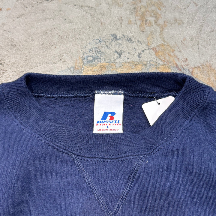 古着 90's~ RUSSELL ATHLETIC/ ラッセルアスレチック/ ブランククルーネックスウェット/ 無地/ 前Vガゼット/ サイズL
