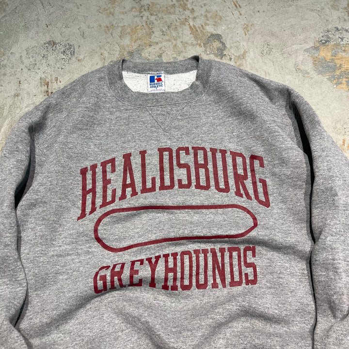 #3796 古着 Russell/ラッセル/Crew Neck Sweat Shirts/クルースウェット/HEALDSBURG GREYHOUNDS/MADE IN U.S.A/サイズL