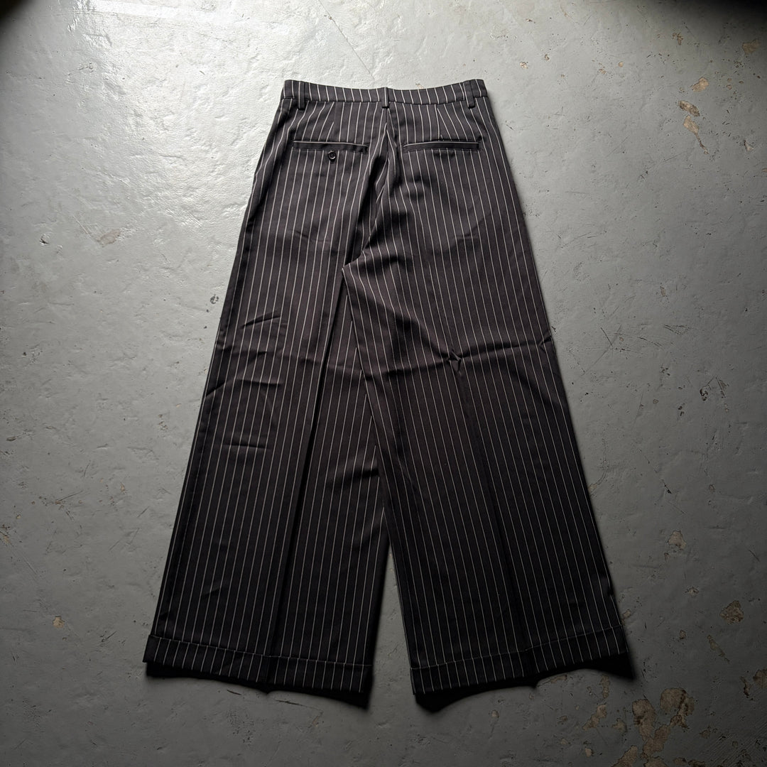 バギーロールアップワイドパンツ（ストライプ）