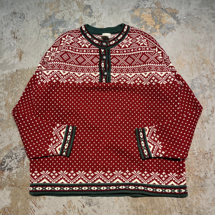 #3398 L.L.Bean/エルエルビーン/Henry neck knit/ヘンリーネックニット/サイズWomens L