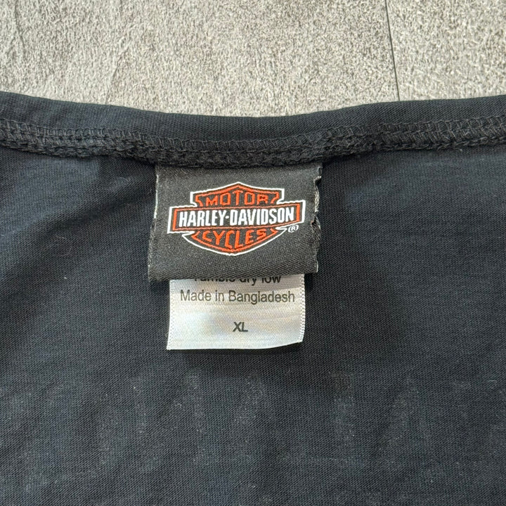 古着 Harley-Davidson ハーレーダビッドソン プリントTシャツ レディース Y2K Vネック サイズXL