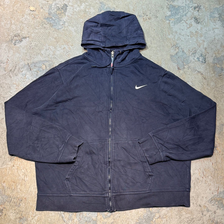 古着 NIKE/ ナイキ/ スウォッシュ/ワンポイントロゴ/ジップアップパーカー/サイズXL