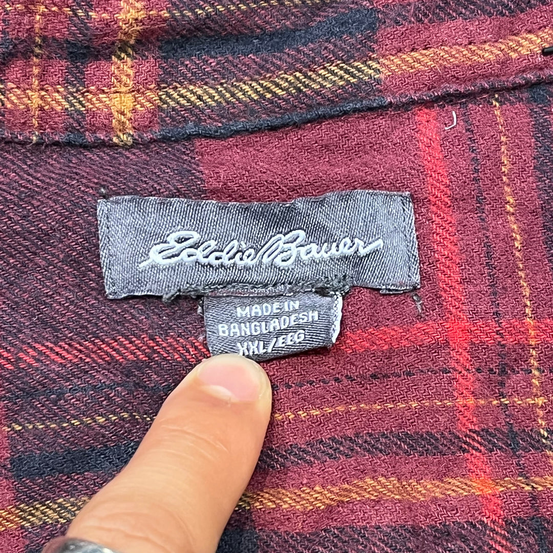 古着 Eddie Bauer/ エディー･バウアー/ コットンネルシャツ/ チェック柄/ リメイク/ サイズXXL
