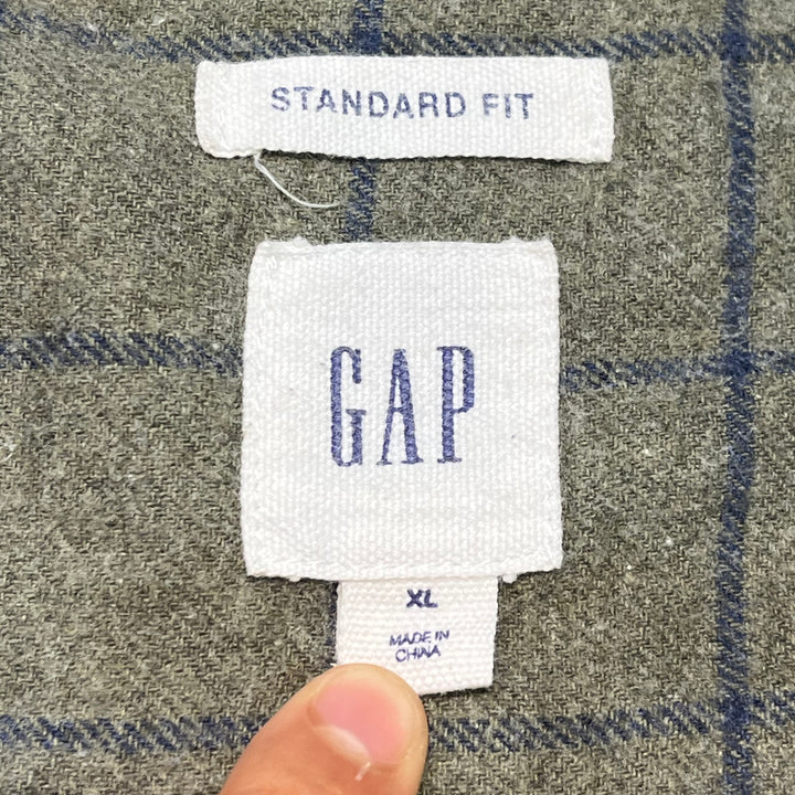 古着 GAP/ ギャップ/ コットンフランネルシャツ/長袖シャツ/ チェック柄/リメイク/ サイズXL