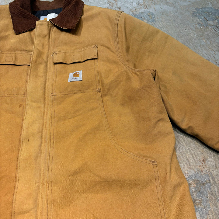 古着 90's~ carhartt/ カーハート/ トラディショナルコート/ ダック地/ 裏地キルティング/ サイズXL相当