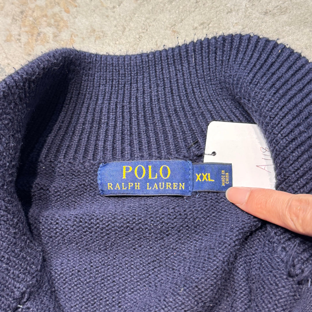 古着 POLO by Ralph Lauren/ ポロ バイ ラルフローレン/ ハーフジップニットセーター/ サイズXXL