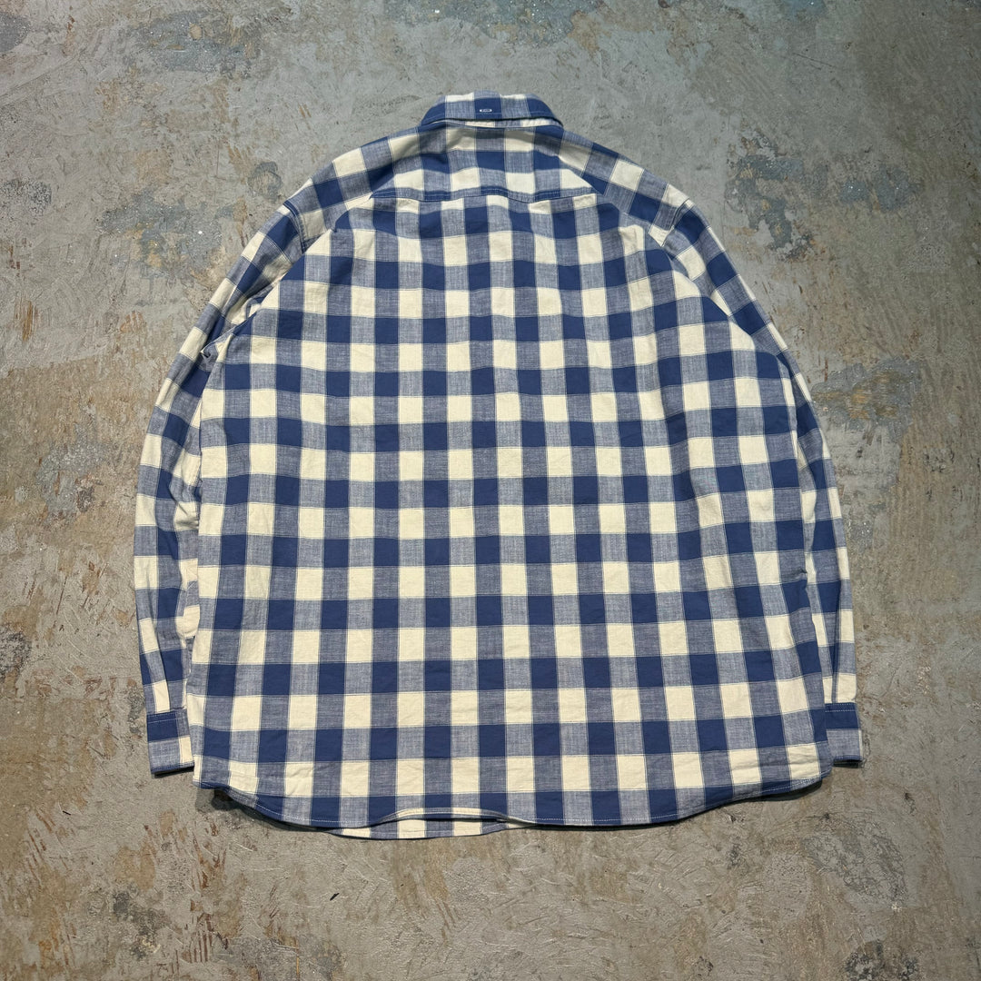 旧衣服l.l.bean / elbean /纽扣长袖衬衫/格子图案/尺寸XL