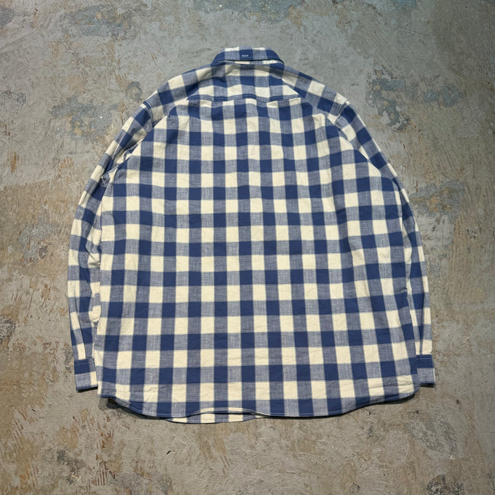 旧衣服l.l.bean / elbean /纽扣长袖衬衫/格子图案/尺寸XL