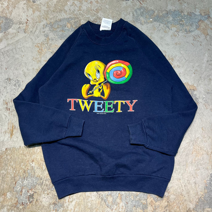 #3936 古着 unknow/Crew neck sweat/クルーネックスウェット/TWEETY/サイズM相当