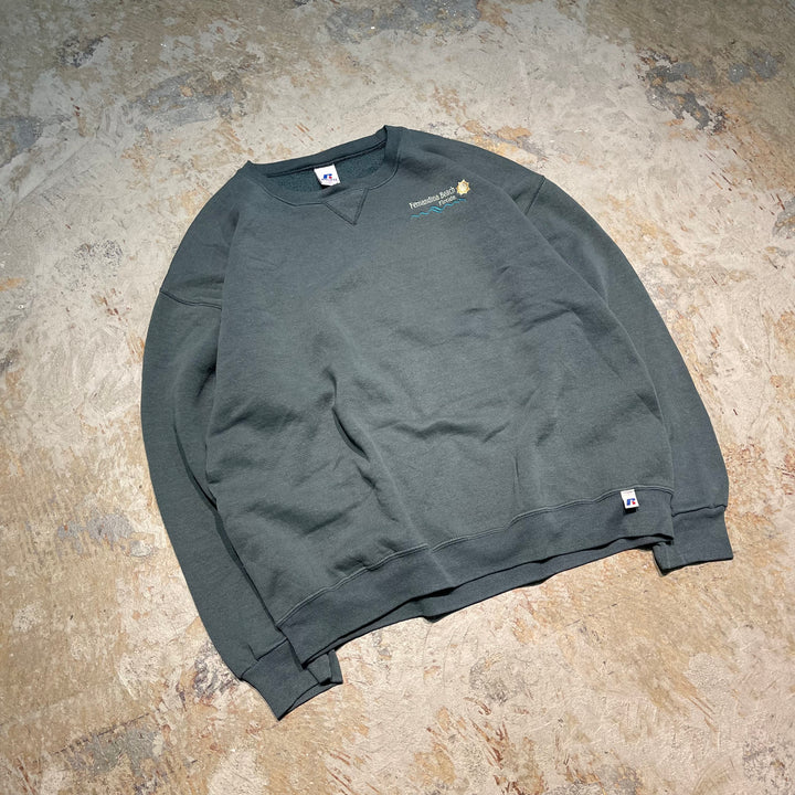 #3786 古着 Russell/ラッセル/Crew Neck Sweat Shirts/クルーネックスウェット/企業ロゴ/Femandina Beach Florida/サイズXL