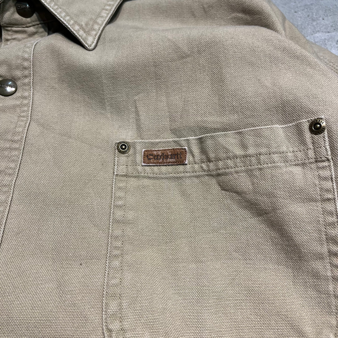 #3424 古着 Carhartt/カーハート/flannel lined shirt/シャツジャケット/ダックキャンバス/サイズ2XL