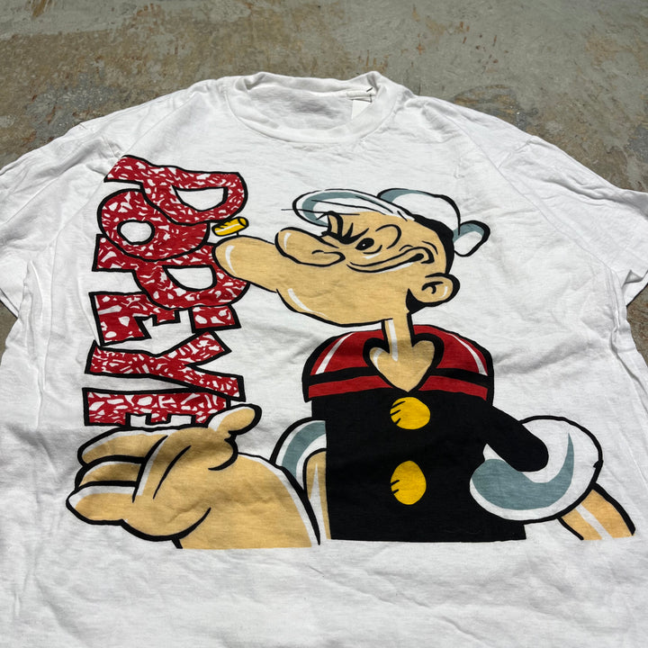 古着 80's POPEYE/ポパイ/ヴィンテージ シングルステッチ プリントTシャツ/サイズM-L相当