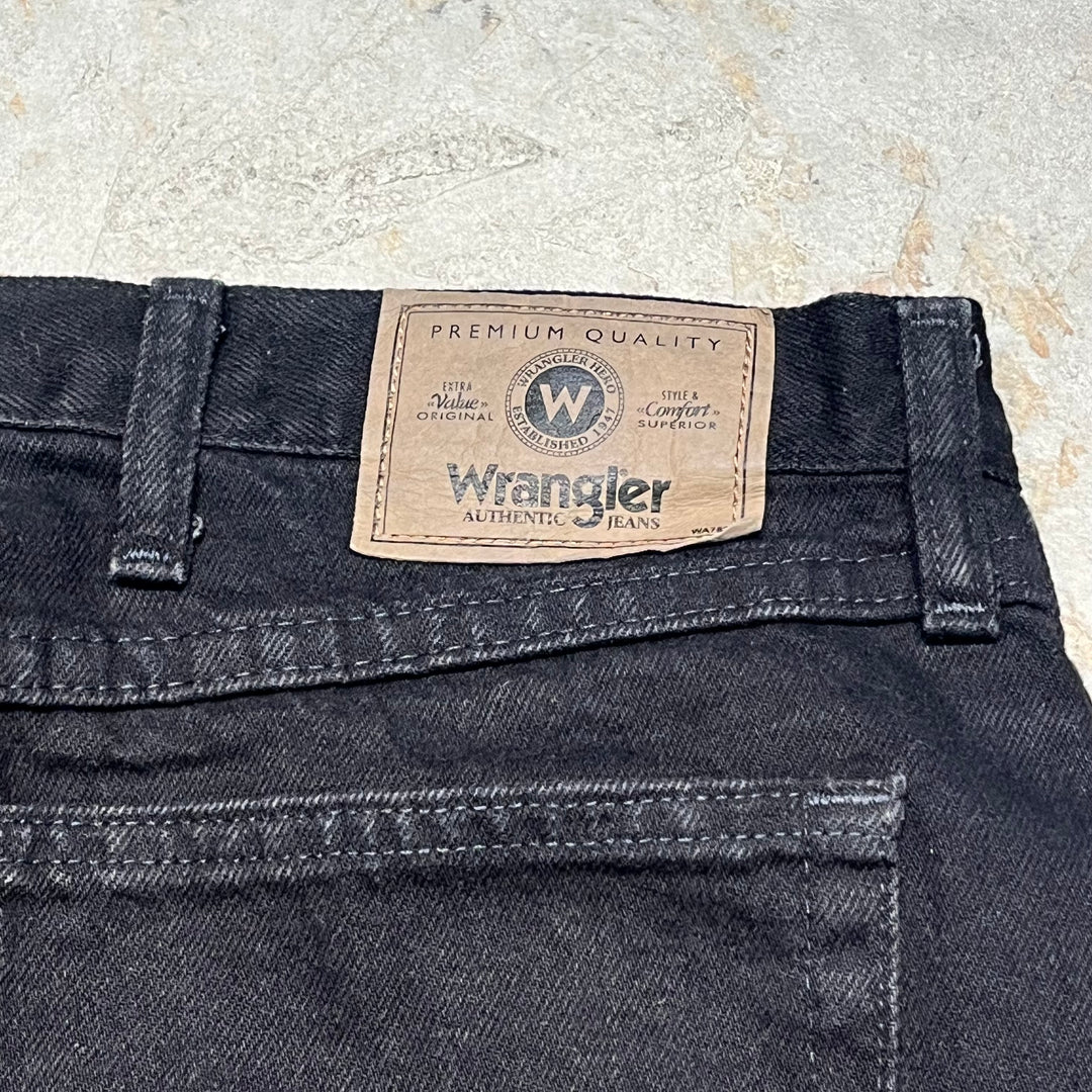 #4196 古着 Wrangler/ラングラー/Black Denim Pants/ブラックデニムパンツ/RELAXED FIT/サイズ36×30