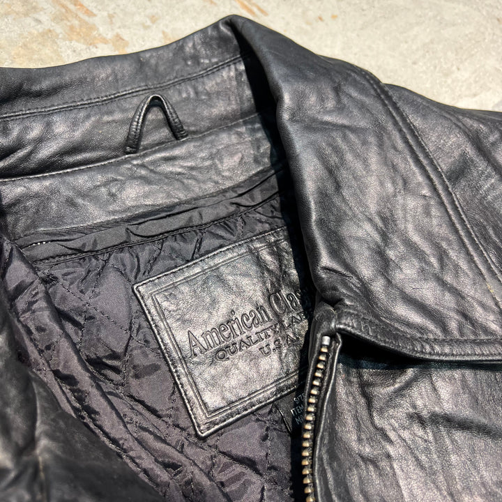 #3200 古着 Unknow/Leather jacket/ジップアップレザージャケット/サイズL