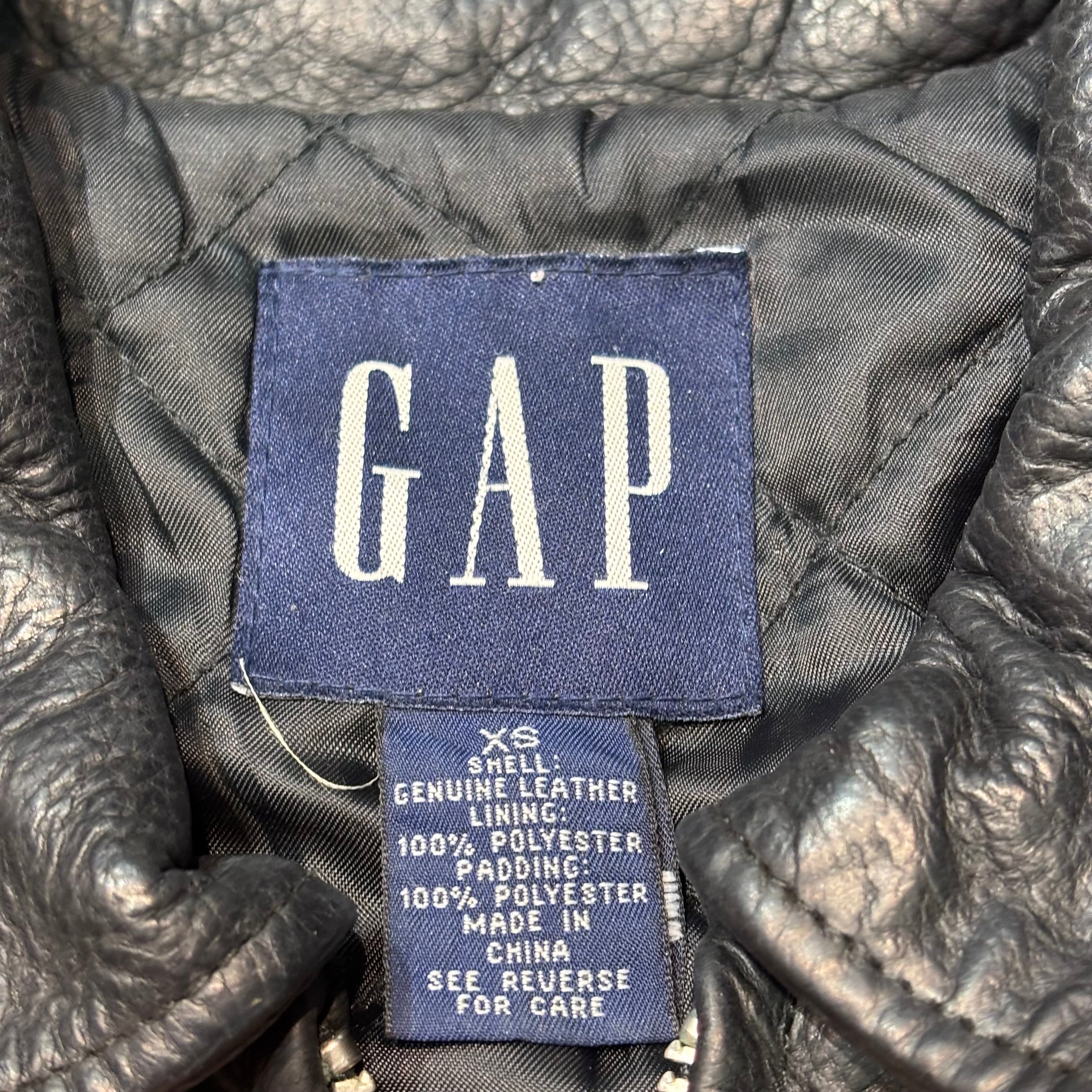 古着 90's GAP/ ギャップ/ 本革ジップアップレザージャケット/ 牛革