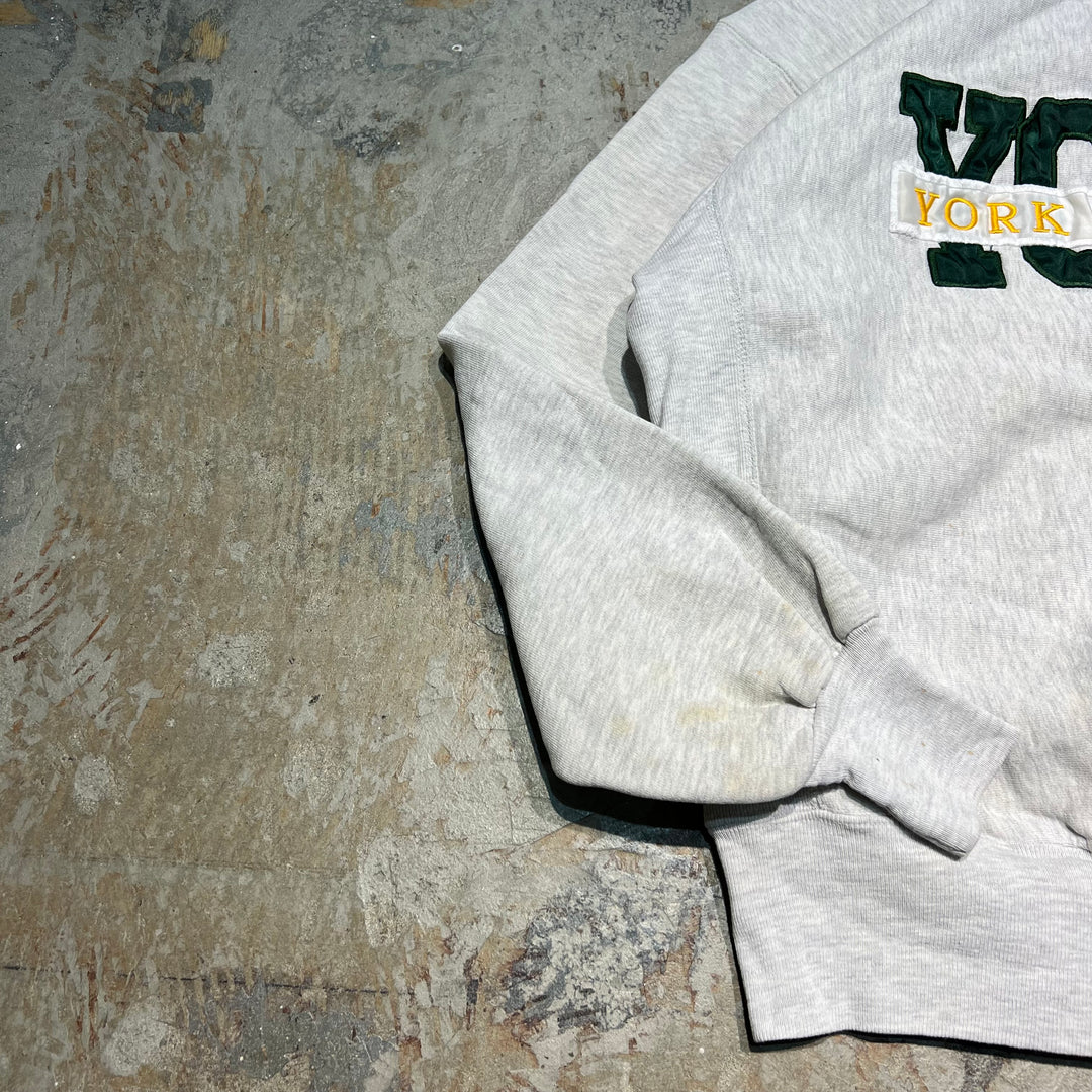 #3629 古着 MV SPORT/ Crew Neck Sweat Shirts/クルーネックスウェット /大判ロゴ刺繍/USA製/サイズL