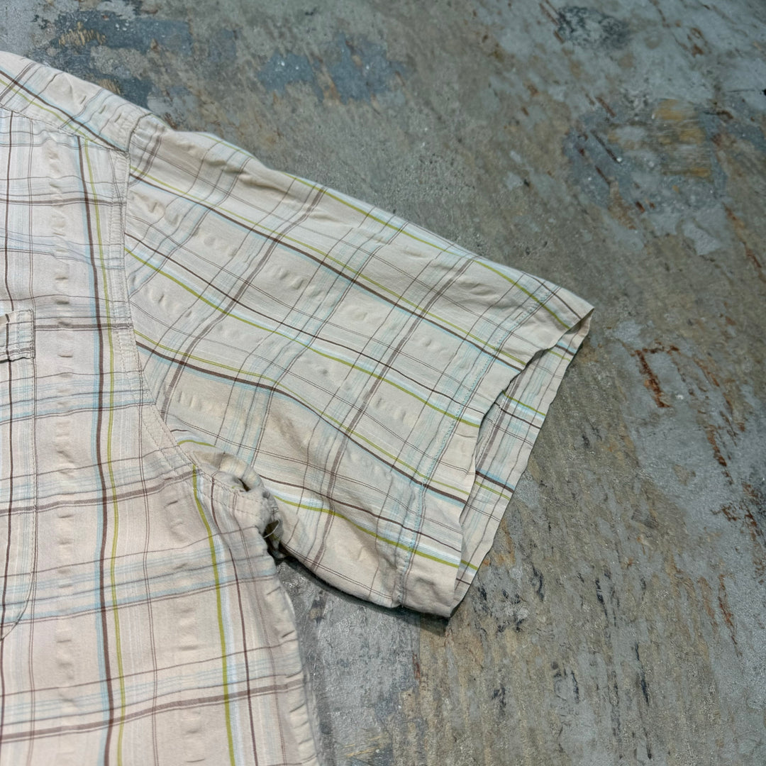 중고 의류 Columbia/ Columbia/ Short Sleeve Shirt/ Checkered Pattern/ Remake/ Size L