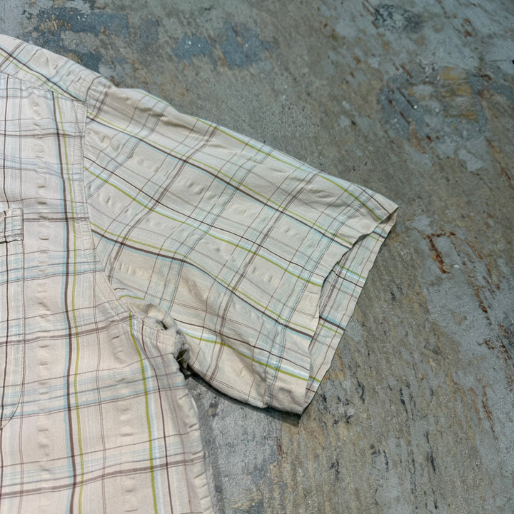 중고 의류 Columbia/ Columbia/ Short Sleeve Shirt/ Checkered Pattern/ Remake/ Size L