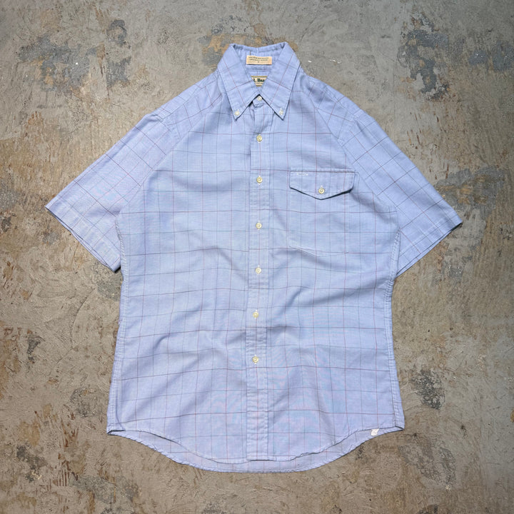 古着 L.L.Bean/ エルエルビーン/  ボタンダウン半袖シャツ/ チェック柄/ サイズXL相当