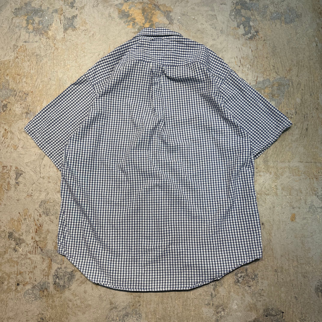 古着 TOMMY HILFIGER/ トミーヒルフィガー/  ボタンダウン半袖シャツ/ チェック柄/ サイズL