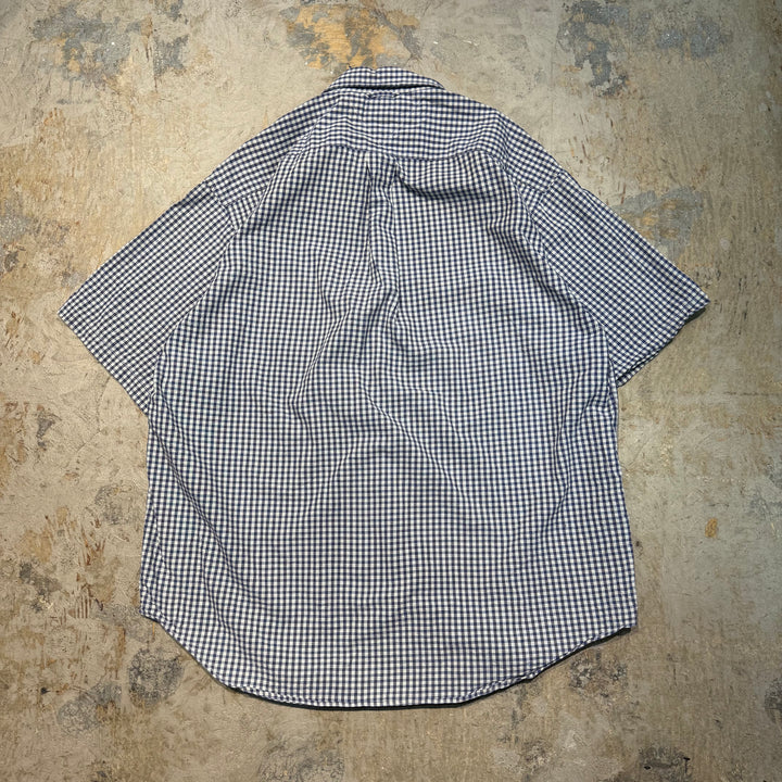 古着 TOMMY HILFIGER/ トミーヒルフィガー/  ボタンダウン半袖シャツ/ チェック柄/ サイズL
