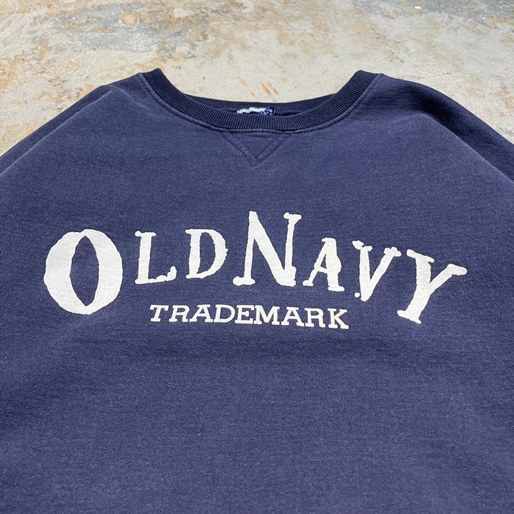 #4071 古着 OLD NAVY/オールドネイビー/Crew neck Print Logo sweat/クルーネックプリントロゴスウェット/サイズL相当