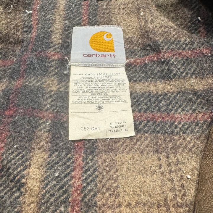 古着 Carhartt/ カーハート/ ダック地コート/ハーフコート丈/ 裏地ブランケット/ 襟コーデュロイ/ サイズ2XL