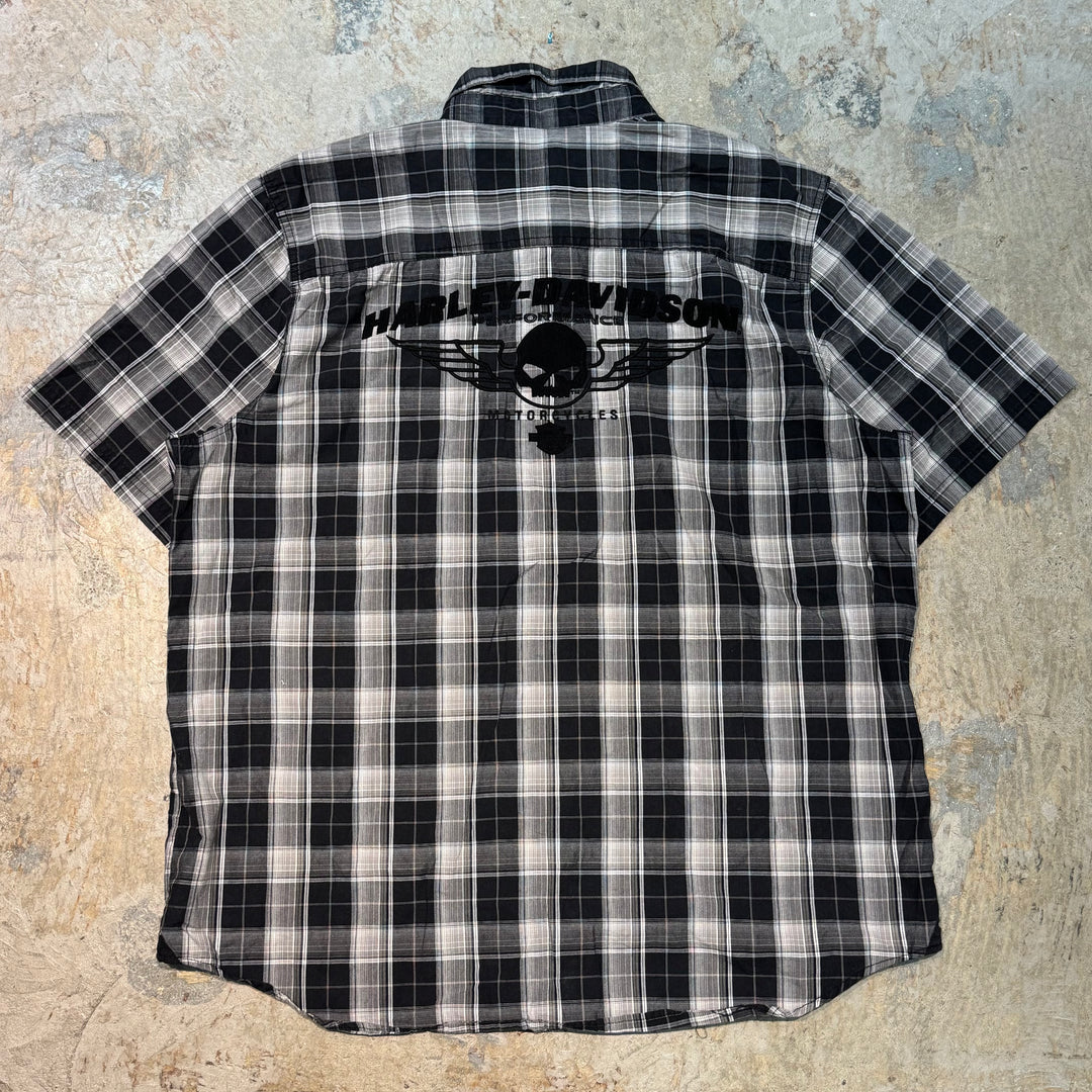 旧衣服Harley-Davldson/哈雷戴维森/扣式短袖衬衫/尺寸2xl