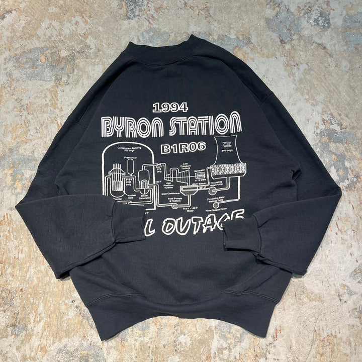 #3920 古着 80's~ FRUIT OF THE LOOM /フルーツオブザルーム/Crew  Neck Sweat Shirt/クルーネックスウェット/MADE IN U.S.A/1994 BYRON STATION B1R06/サイズXL