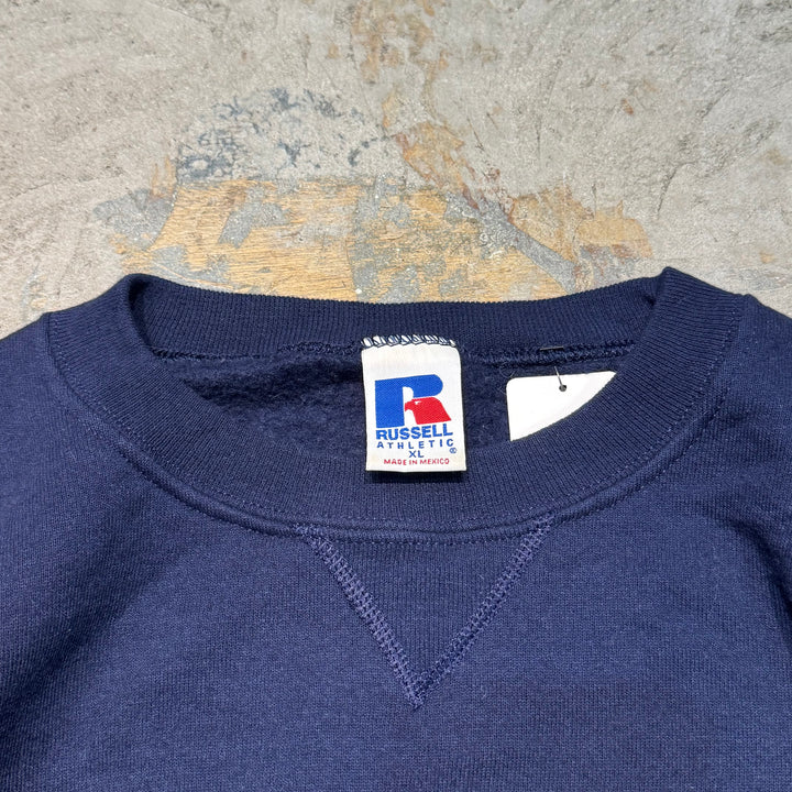 古着 90's~ RUSSELL ATHLETIC/ ラッセルアスレチック/ ブランククルーネックスウェット/ 無地/ 前Vガゼット/ サイズXL