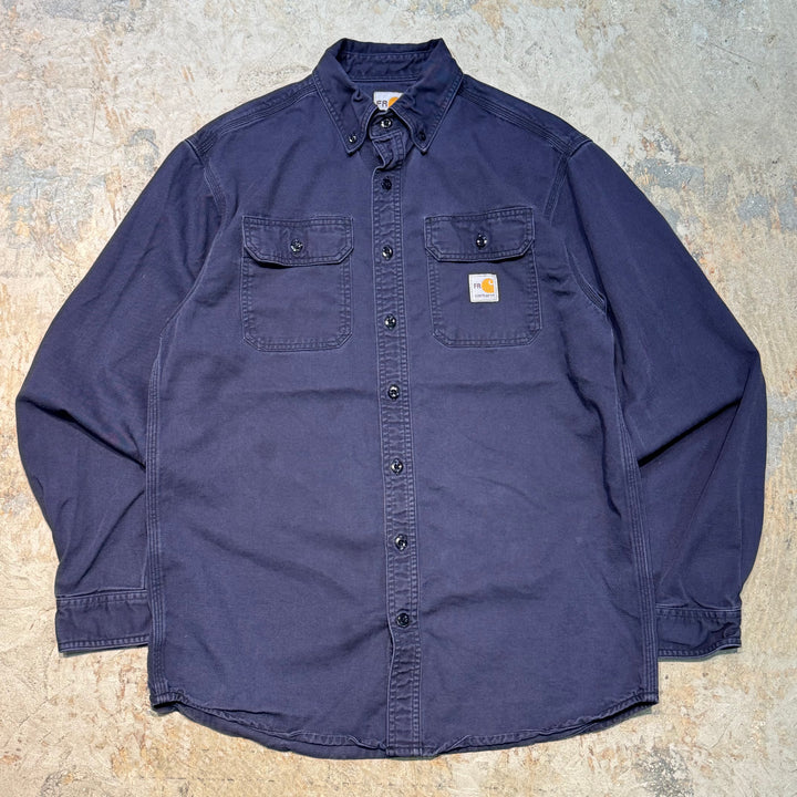 旧衣服carhartt/汽车心/扣件长袖衬衫/纯色/尺寸M
