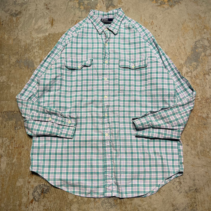 #4414 古着 Ralph Lauren/ラルフローレン/Long Sleeve Shirt/長袖シャツ/チェック柄/サイズ L