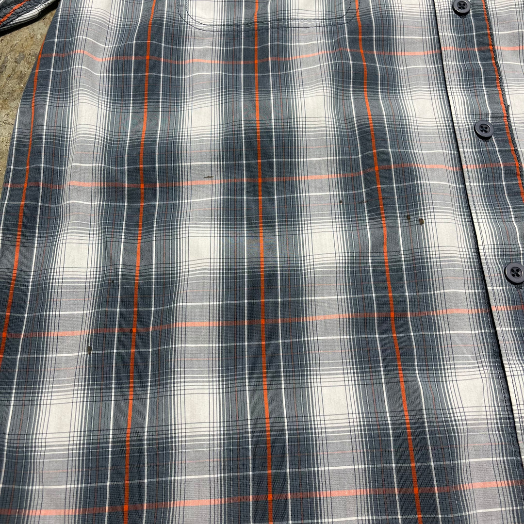 중고 의류 Carhartt/Carhartt/Button-Down 짧은 슬리브 셔츠/점검 패턴/리메이크/크기 XL