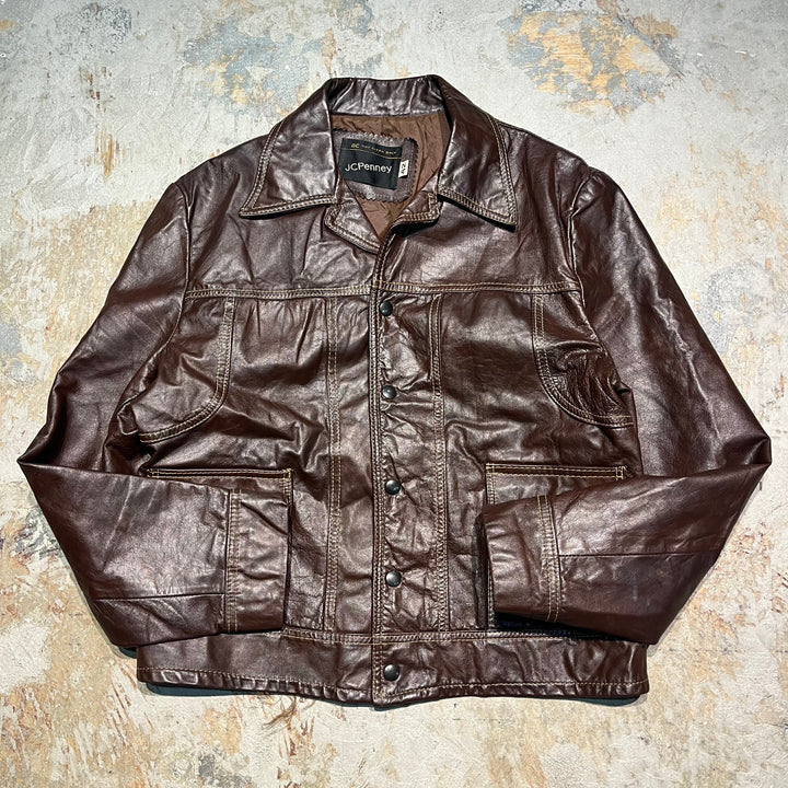 #3317 古着 Unknow/Leather Trucker Jacket/レザートラッカージャケット/サイズL