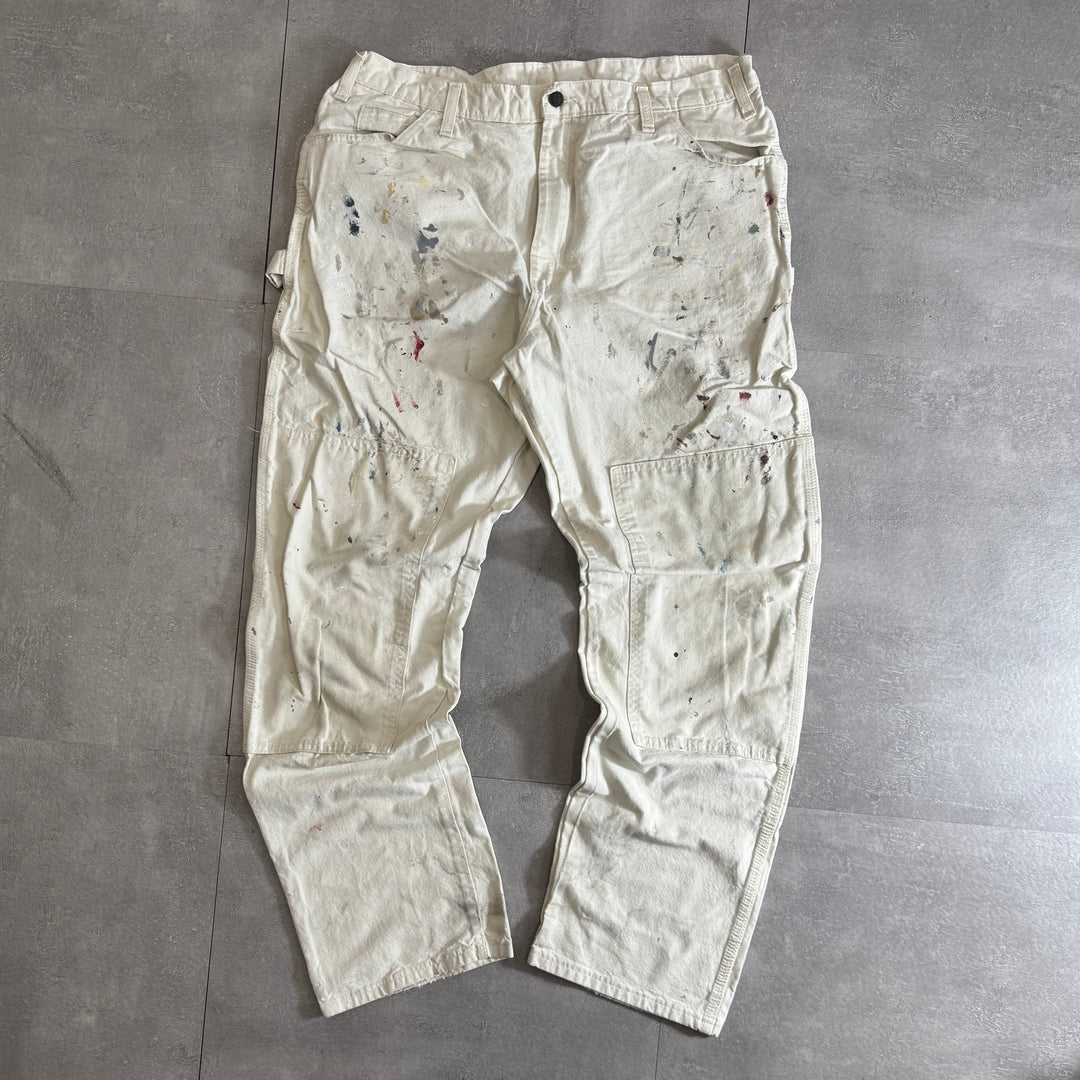 古着 Dickies×SHERWIN WILLIAMS ディッキーズ× シャーウィン・ウィリアムズ ペインターパンツ  ダブルニー 実寸サイズ36×31