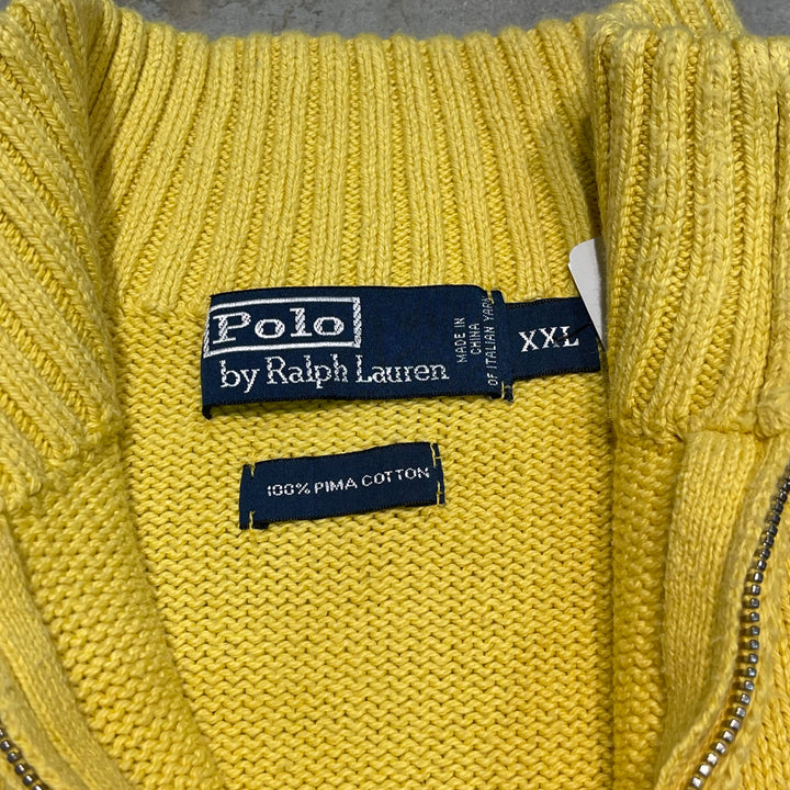 #3323 古着 Polo Ralph Lauren/ポロラルフローレン / Half Zip Cotton Knit Sweater/ハーフジップ コットンニット セーター / サイズXXL