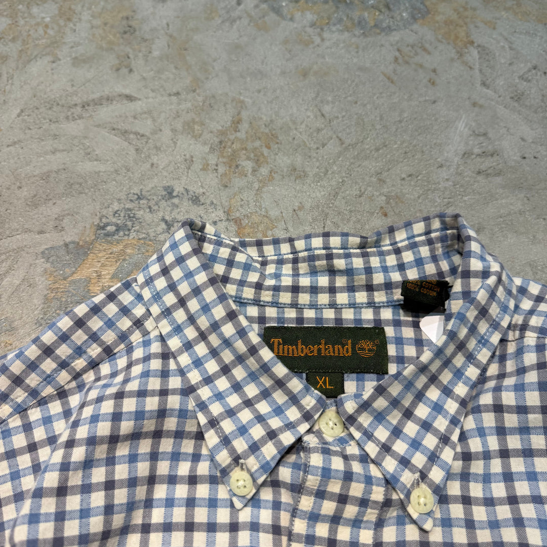旧衣服timberland/汀布莱克/短袖衬衫/格纹/重制/尺寸XL