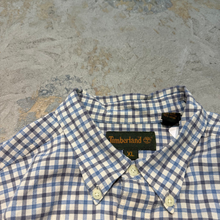 旧衣服timberland/汀布莱克/短袖衬衫/格纹/重制/尺寸XL