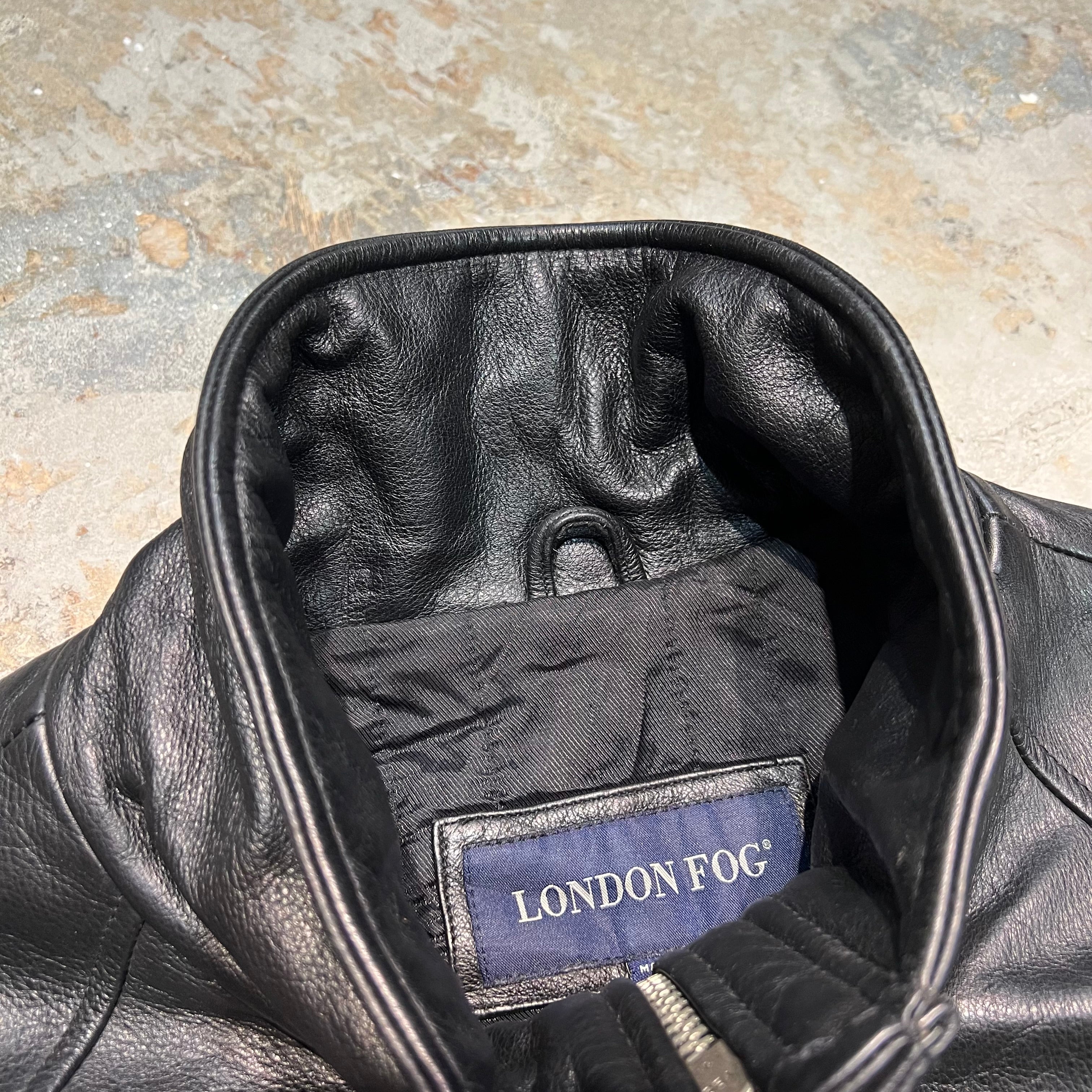 3198 古着 LONDON FOG/ロンドンフォグ/Leather jacket/ジップアップレザージャケット/サイズL – 古着屋 MUJIN