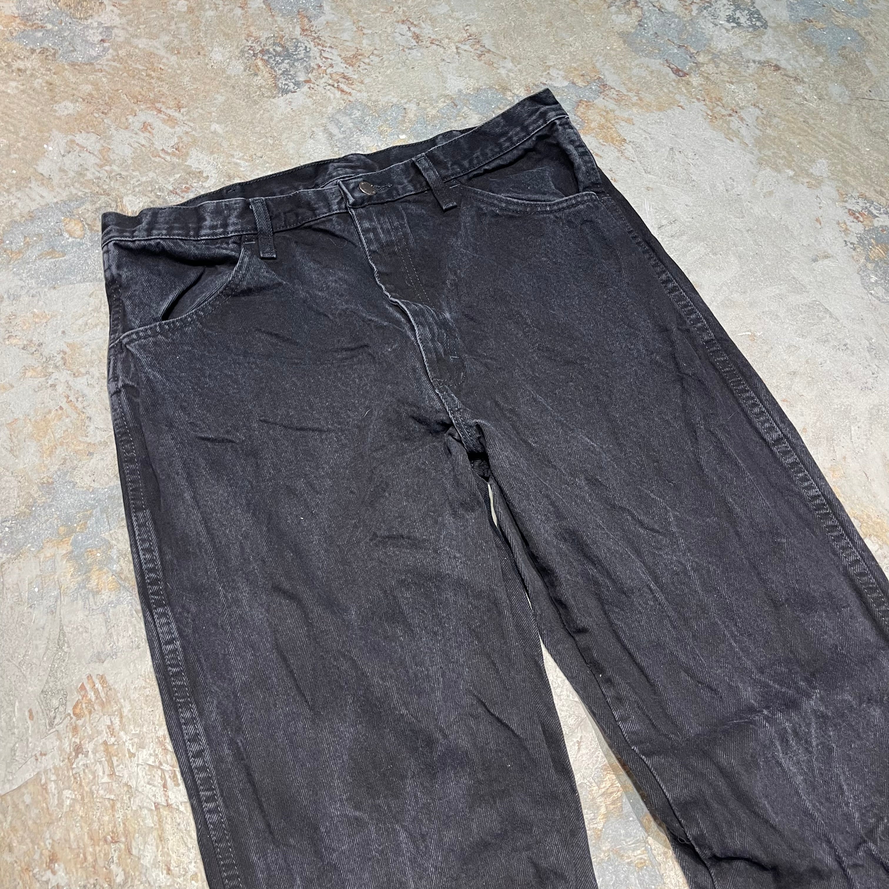 4268 古着 RUSTLER/ラスラー/Black Denim Pants/ブラックデニムパンツ/サイズ36×34 – 古着屋 MUJIN