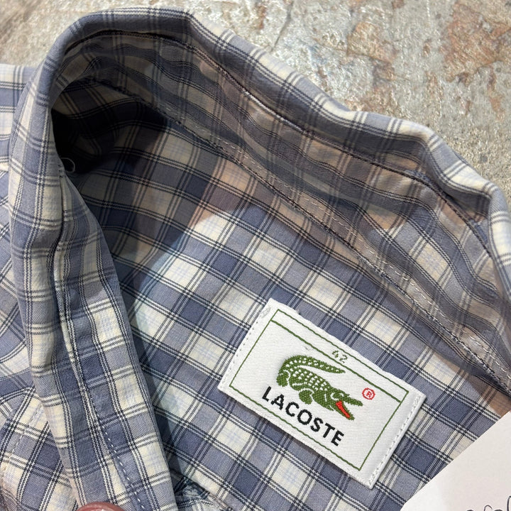 古着 LACOSTE/ ラコステ/ ボタンダウン半袖シャツ/ チェック柄/ サイズXXL